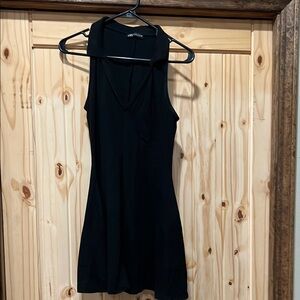 Zara Black Sheath Halter Mini Dress